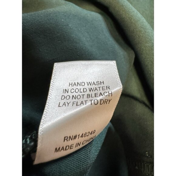 Aakaa Dress M Emerald Green Satin Long Sleeve Tie Front Cut Out NEW - Picture 15 of 15